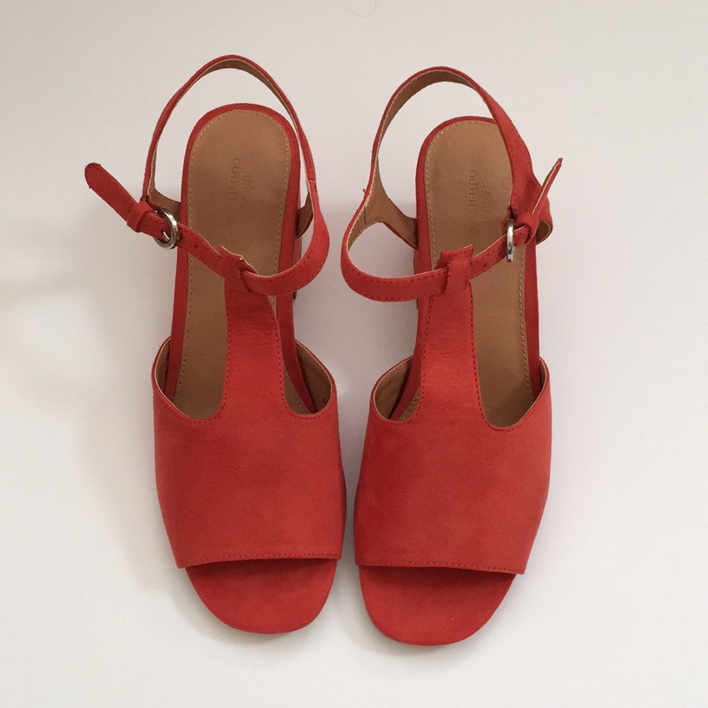 Urban Outfitters Suede Burnt Red Strapped Sandal